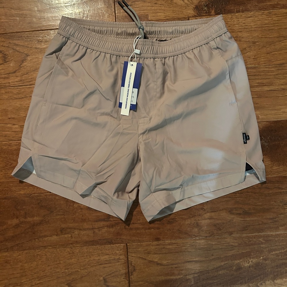 Men's Athletic Shorts in Light Tan